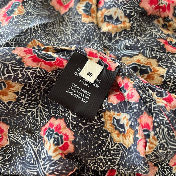 Isabel Marant Étoile Shania Floral-Print Midi Dress in Charcoal - Picture 5 of 11